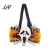 Versatile Outdoor Goose Costume Halloween Bow Tie Porch Statue Accessories Spooky Skull Ghost Gift for Owners Tie Lawn Statue Holiday Yard