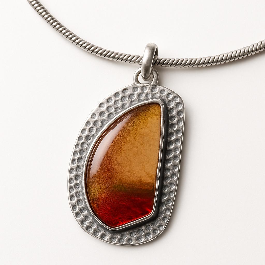 Natural Opal Pendant 45 ct Multicolor Fancy Cut 925 Sterling Silver October Birthday Birthstone