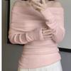 Autumn New Sexy One Shoulder Pullover Sweaters for Women Lapel Off Shoulder Long Sleeved Knitted Sweater Woman Elegant Casual Winter Knitwear 24861