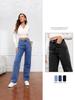 High Waist Women's Light Wash Wide Leg Jeans - Plus Size Casual Fit