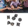 7 PCS Metal Dice Set Polyhedral Portable Board Game Dice Balanced Scrolling Vintage Table Games Accessory Black Gold