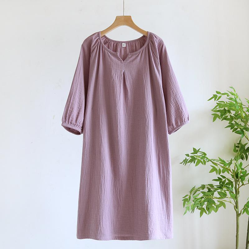 Baumwoll-Nachthemd für Damen in Übergröße - Lockeres Sommer-Hauskleid & Pyjama