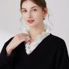 White V-neck Blouse Fake Turtleneck Collar Autumn Winter Interior Ruffle Decoration Collar Shirt Detachable False Collar Girls