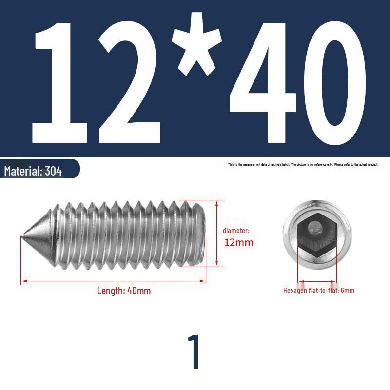 12.9 Edelstahl 304 Innensechskant Kegelspitze Gewindestift M2/M3