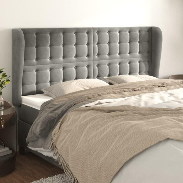 VidaXL Headboard with Ears Light Grey 203x23x118-128 Cm Velvet3118456