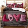 Valentine's Day Love Heart Pattern Duvet Cover Set 3D Print Comforter Bedding Sets Queen Twin Size Luxury Valentine's Day Gifts
