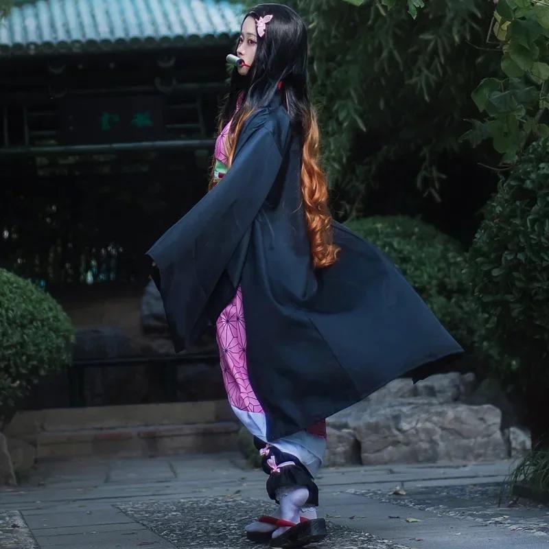 2024 Neu Kimetsu no Yaiba Kamado Nezuko Cosplay Perücke Hitzebeständige Synthetische Haarperücken