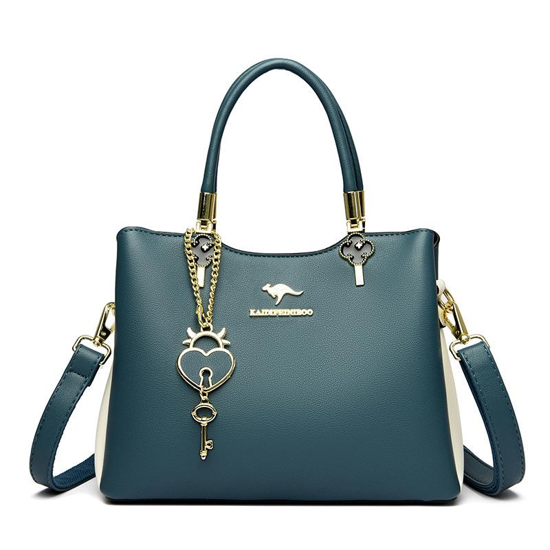 Crossbody-veske Dameskulderveske Damemote Fargekontrast håndveske for kvinner