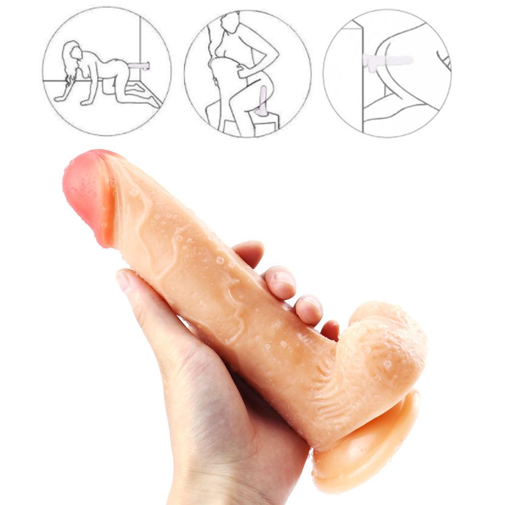 Charming Dildo Realistic Fake Dick with Simulated Penile Sucker for Women Mutual Masturbation Erogenous Sex Toys