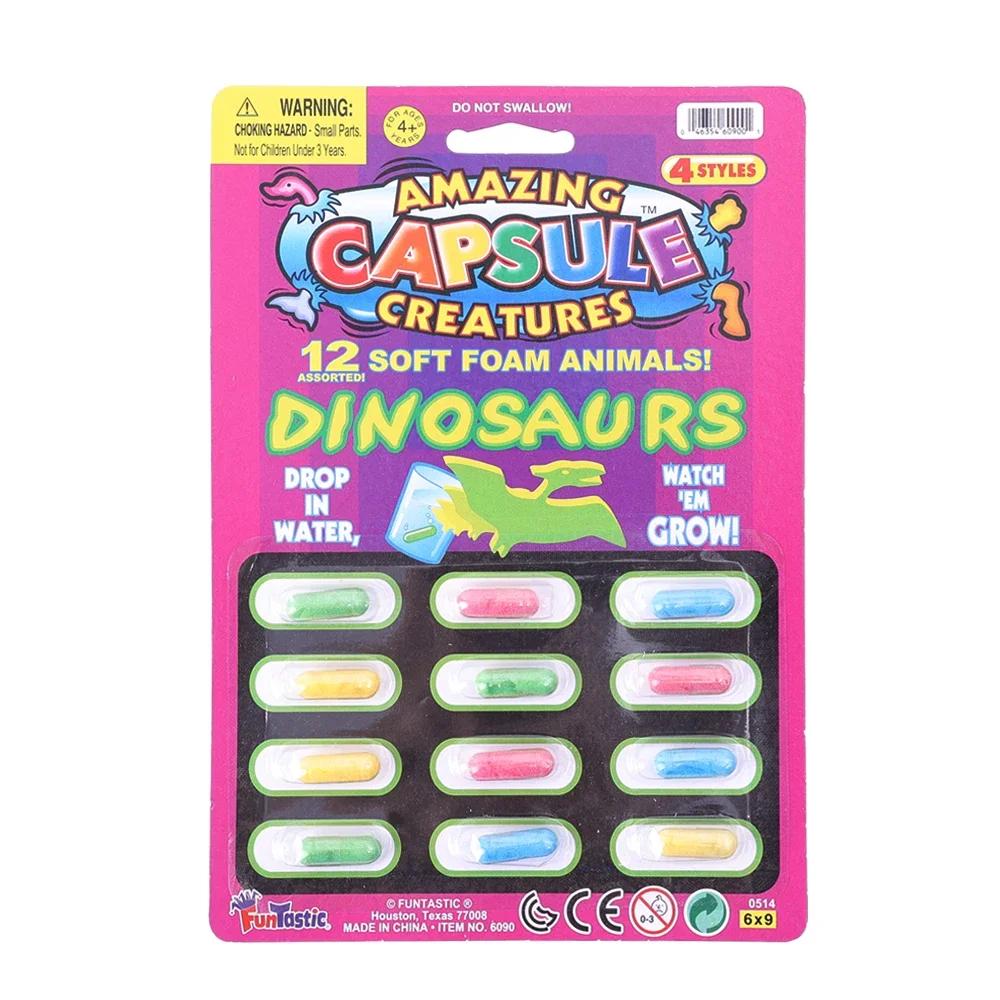 

12Pcs Children S Soaking Sponge Capsules Grow Toys Dinosaur Marine Creativity Toys Young Boys And Girls Water Playing Tools