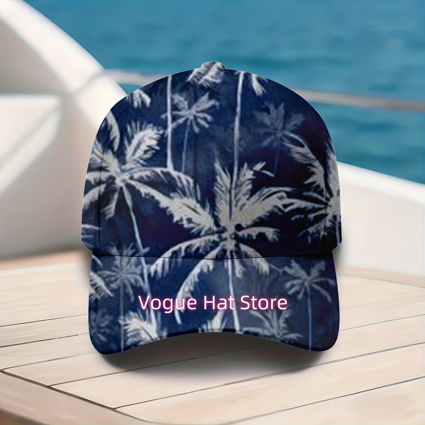 Men S & Women S Tropical Palm Tree Print Baseball Cap - Adjustable Upf Sun Hat With Full Palm & Leaf Design, Lightweight Beach C
