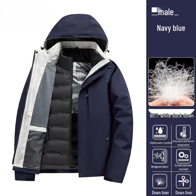 Women's 2024 Three-in-One Winter Hiking Windbreaker: Thickened, Warm, and Windproof Outdoor Jacket