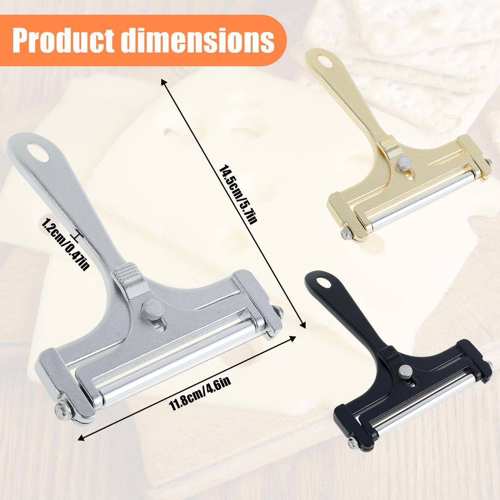 Cheese Slicer Stainless Steel Slicer Slicer with Adjustable Thickness Design Slicer with Handle Easy to Use Machine Washable