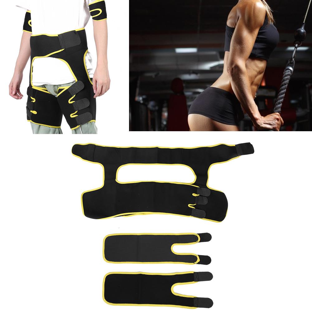 Slimming Belt Fat Burning Abdomen Hips Leg Trainer Workout Belt with 2pcs Arm SleeveL XL