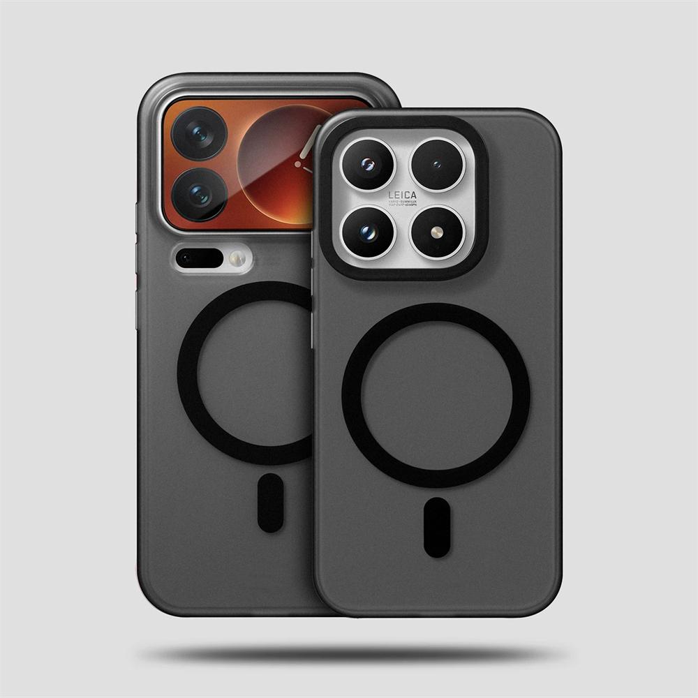 Luxury Matte Translucent Magnetic Shockproof Case for Xiaomi Mi 17 Pro Max 15 14 Poco F8 Ultra Wireless Charge Soft Bumper Cover