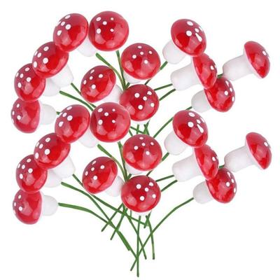 10Pcs 2cm Artificial Mini Mushroom Miniatures Fairy Garden Moss Terrarium Resin Crafts Decorations Stakes Craft