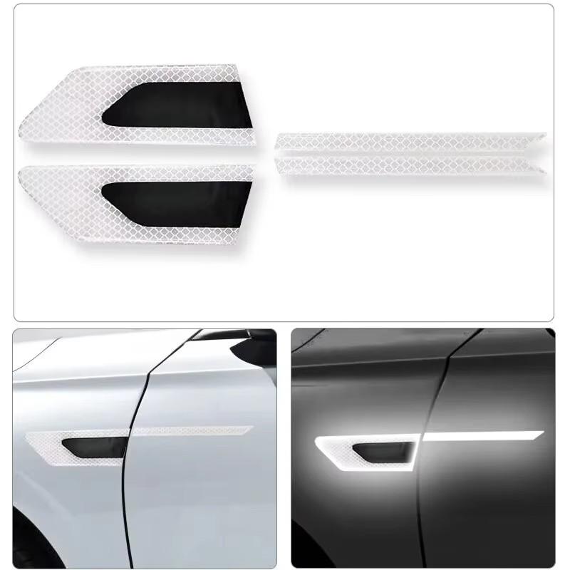 Pegatinas Decorativas Reflectantes para Coche Guardabarros Antiarañazos Pegatina de Advertencia de Seguridad Camión Auto Motor Accesorios Exteriores Universal