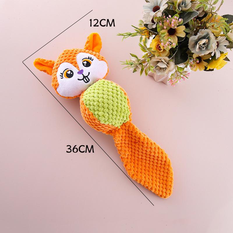 

1 шт. плюшевая игрушка для домашних животных, кусает и издает звуки, интерактивные игрушки для неуязвимых собак, динамик в форме шарика из кукурузного бархата, милая форма животного оранжевый