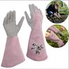 Damen Gartenhandschuh Dornenfest, Pink Extra Lang Oxford-Stoff AU Pinke Handschuhe