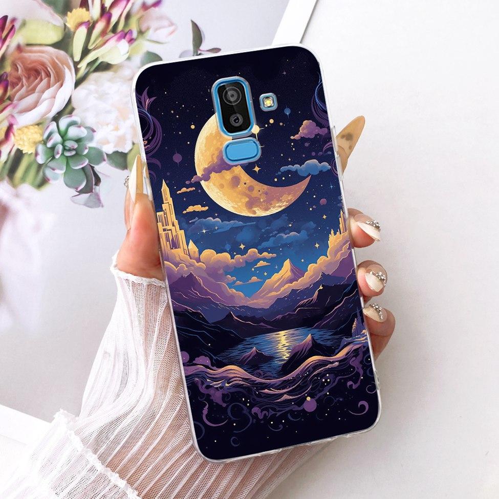 Clear Cover For Samsung J8 2018 Case SM-J810G Cute Cat Fashion Butterfly Funny 2D Painted Casing For Samsung Galaxy J8 2018