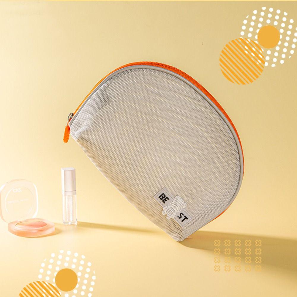 

Сетчатый полукруглый медведь, косметический контейнер, портативный органайзер для губной помады и макияжа для девочек