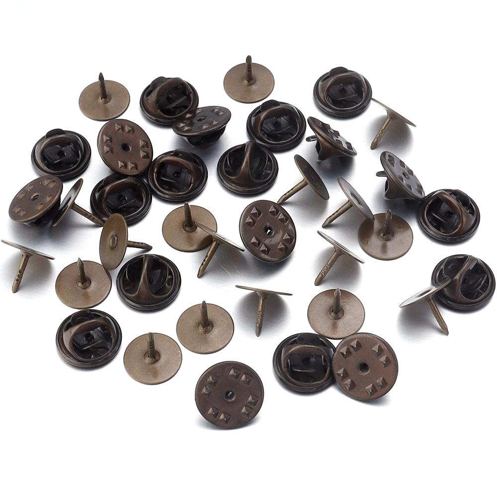 20sets Copper Locking Pin Back Brooch Badge Holder Metal Butterfly Brooch Buckle Badge Cufflinks For DIY Jewelry Making Supplies