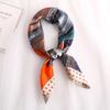 Foulard in raso di seta con stampa a catena da 70 cm per donna, fazzoletto stampato, bandana quadrata da testa per donna, scaldacollo piccolo, Hijab, signora, ragazza