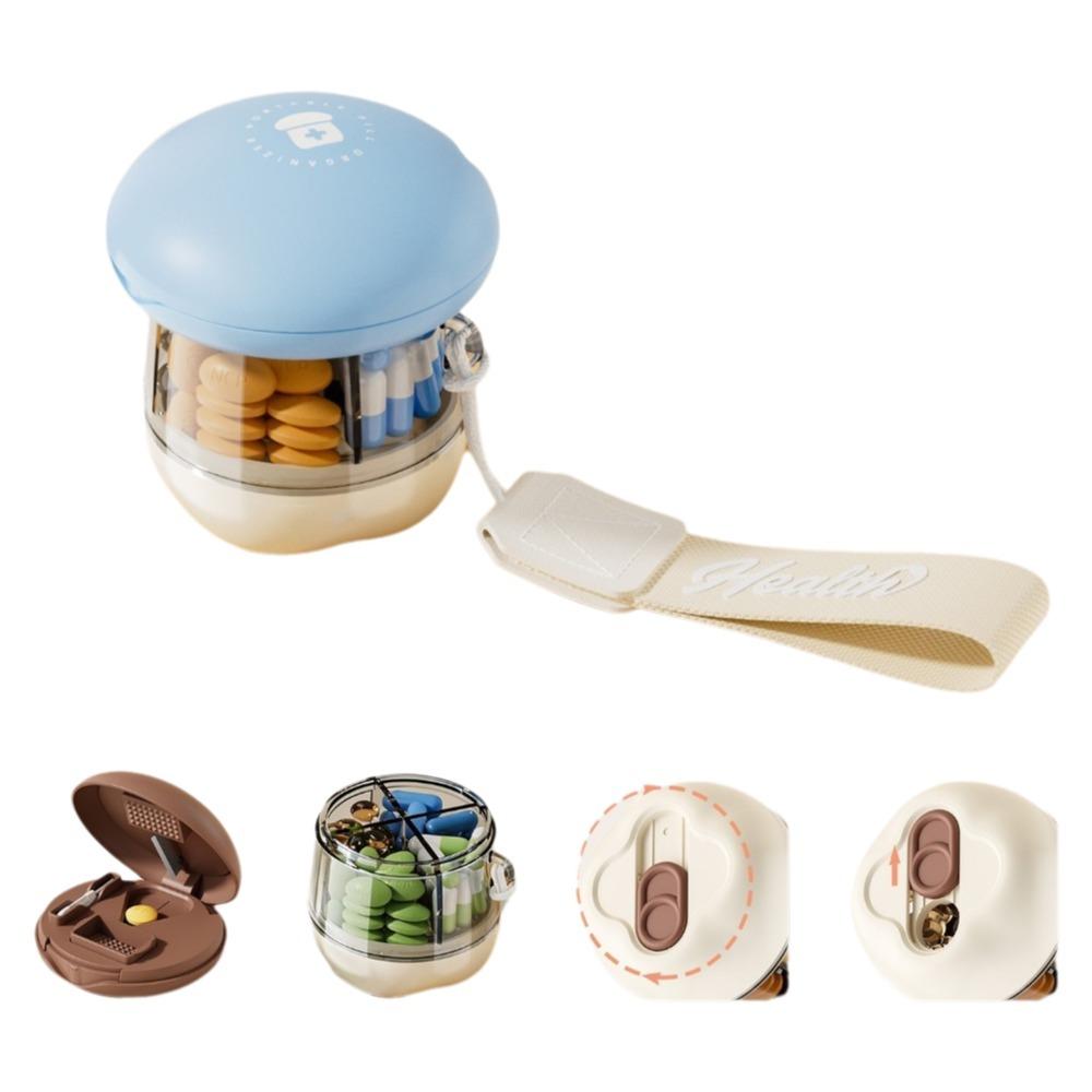 Plastic 4 Grids Pill Box Sealed Travel Pill Container Multi-functional Pill Dispenser  Fish Oil