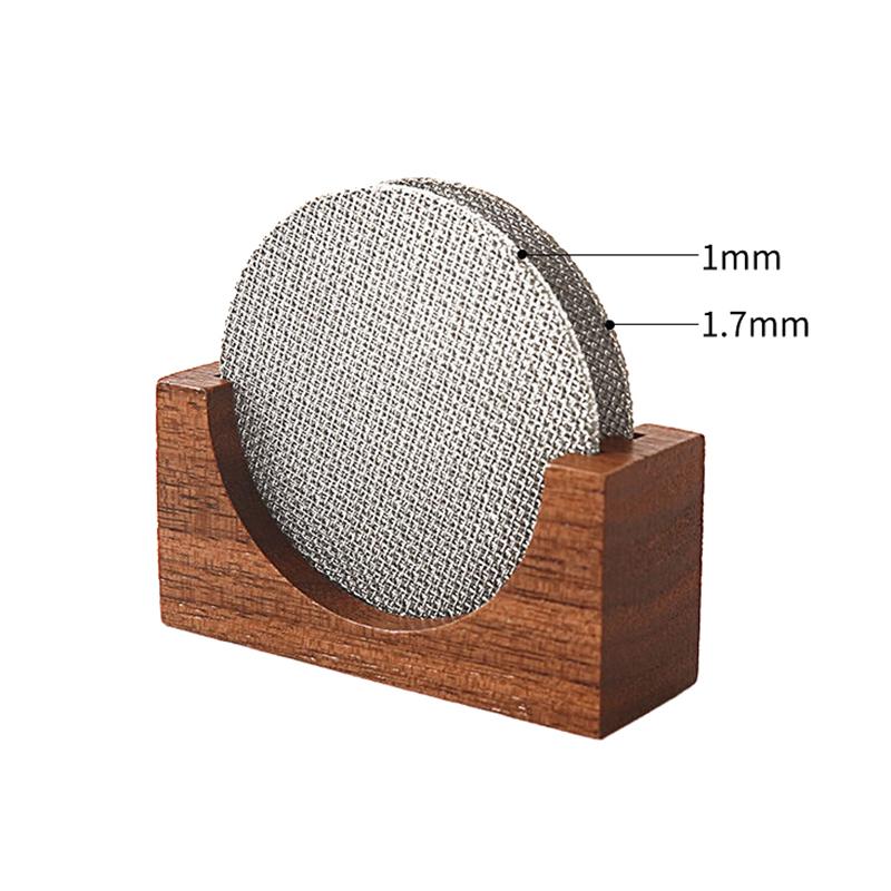 For 51Mm/58Mm Puck Screen Espresso Coffee Filter Screen Holder Coffee Making Puck Screen Bracket Wooden Walnut Stand Rack