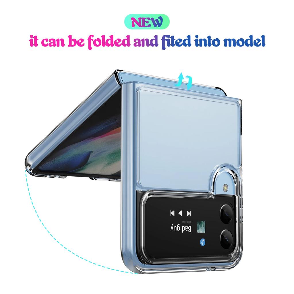 Clear Ultra Thin PC Case for Samsung Galaxy Z Flip 8 4 7 6 5 5G Flip7 FE Flip8 Flip4 Flip5 Flip6 Flip3 Flip 3 2 Anti-Knock Bag