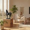 Horse Figurine with Base Tabletop Distressed for Office, Entryway