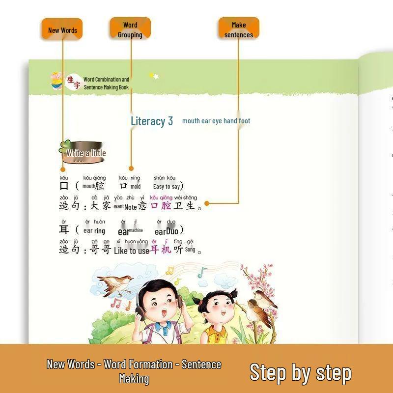 Chinese Sentence Construction & Pinyin Practice for Grades 1-3