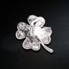 Four-leaf Clover for Rhinestone Brooch Elegant Silver Crystal for Rhinestone Enamel Brooch Pins Gift for Women Vintage G
