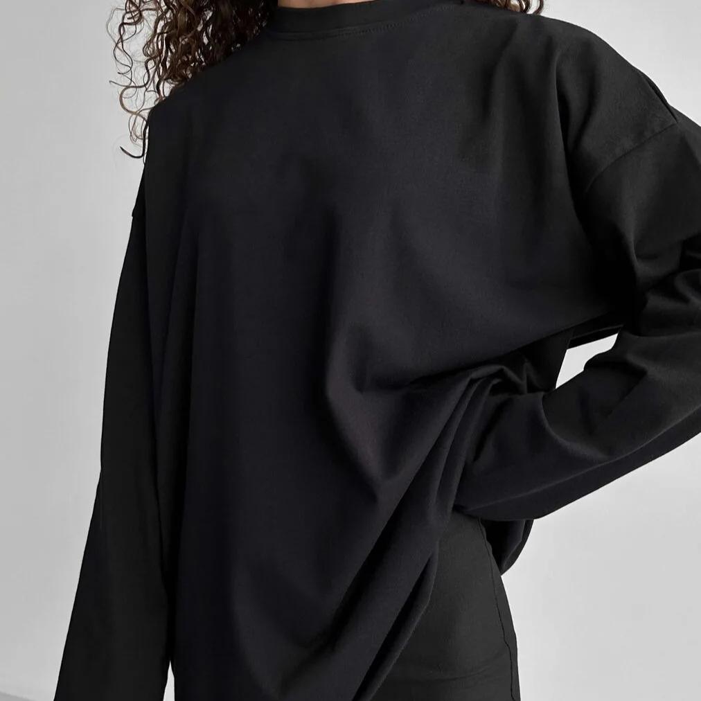 Magliette da Donna Oversize a Maniche Lunghe Basic Girocollo Maglietta Top Primavera Autunno Abbigliamento Casual da Allenamento Moda Casual Y2K Magliette a Maniche Lunghe Larghe da Donna