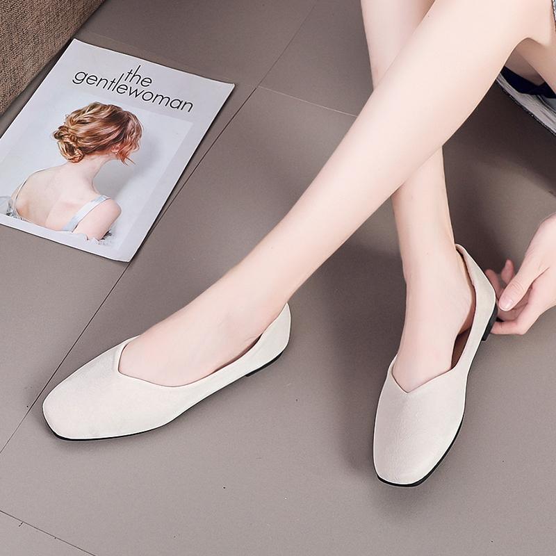 Fashion Women's Shoes 2025 High Quality Shallow Women's Flats Fashion Square Toe Daily Flats Women Hot Sale Plus Size Flat Low Heels