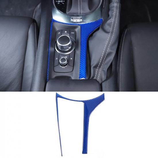 Blue Carbon Center Console Multimedia Knob Sticker For Mazda MX-5 Miata 16+