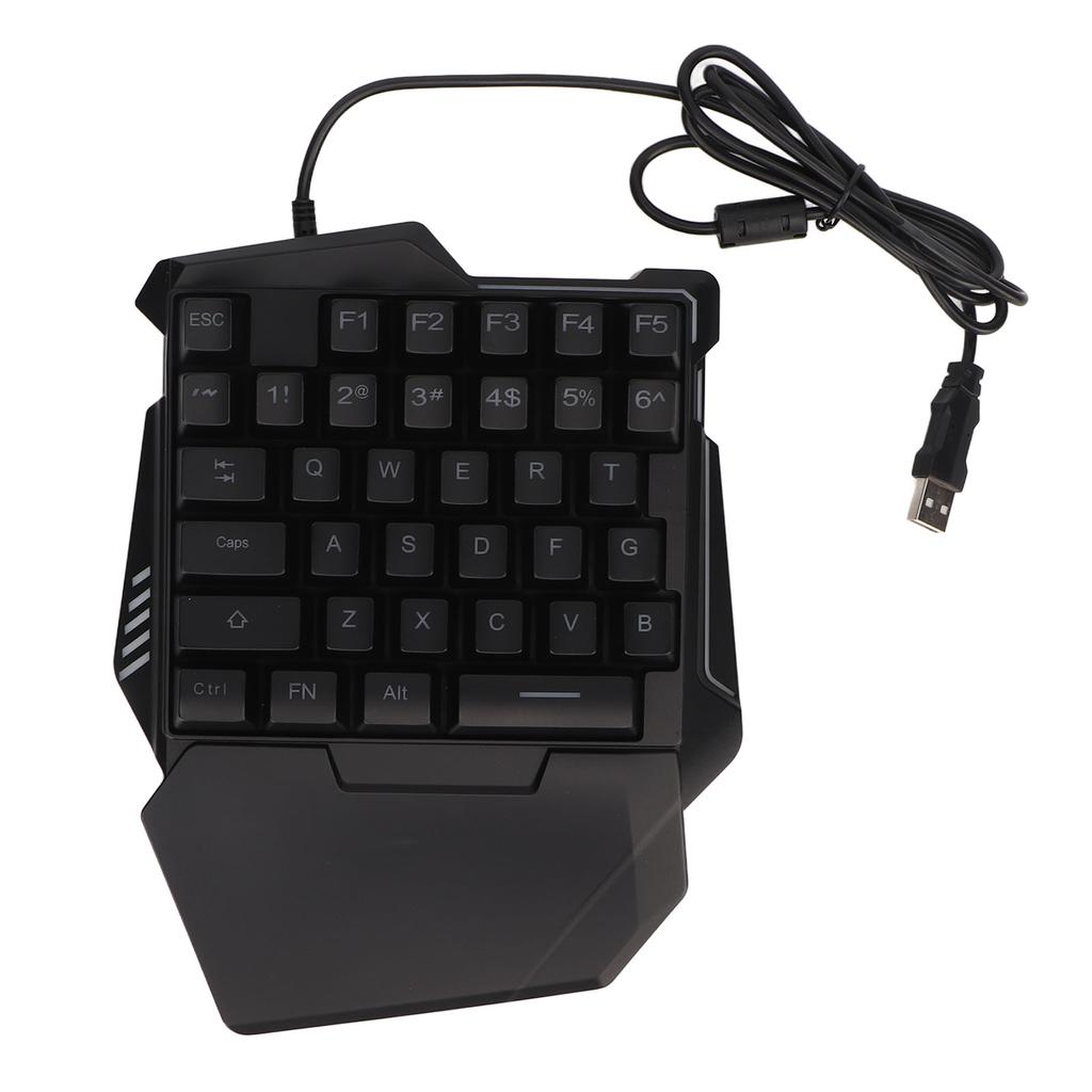 One Handed Gaming Keyboard 35 Keys Colorful Backlight Professional USB Interface Ergonomic RGB Keyboard for PC