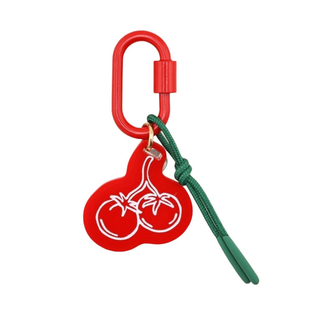 Geometric Shape Rope Woven Pendant Cute Bag Chain Charms Floral Keyring Mobile Phone Cherry