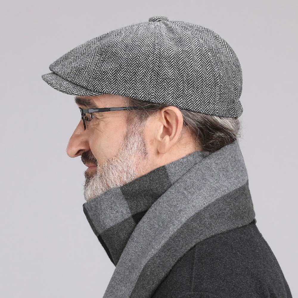Hats Outdoor Cycling Caps Windproof Men Berets Men Winter Hats Newsboy Berets Octagonal Hats