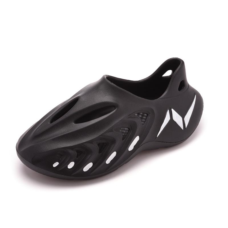 

Летние новые дырявые туфли спортивные камуфляжные мужские трендовые тапочки из кокоса выдолбленные римские пляжные сандалии мужские 40 чёрный