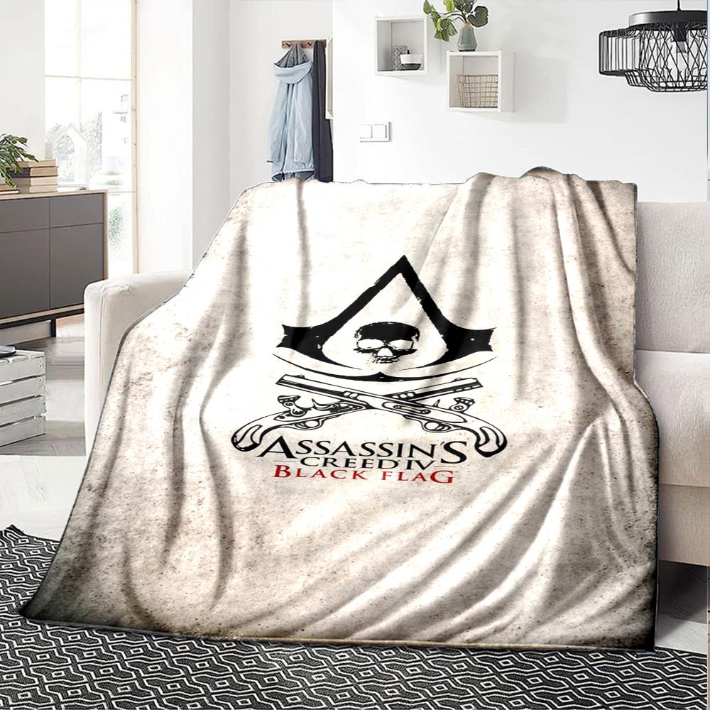 Koc z nadrukiem z motywem Assassin's Creed - Idealny na kanapę, łóżko, podróże i do użytku na zewnątrz | Można prać w pralce, przytulny i trwały.