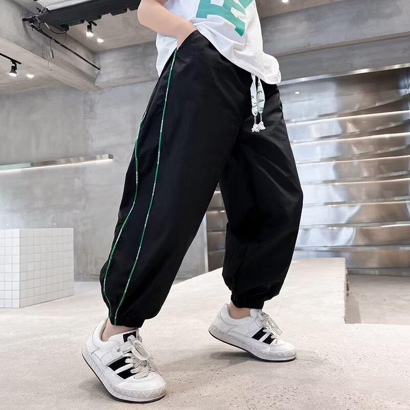 Neu Kordelzug Sport Casual Jogginghose Kinder Gestreiften Hosen