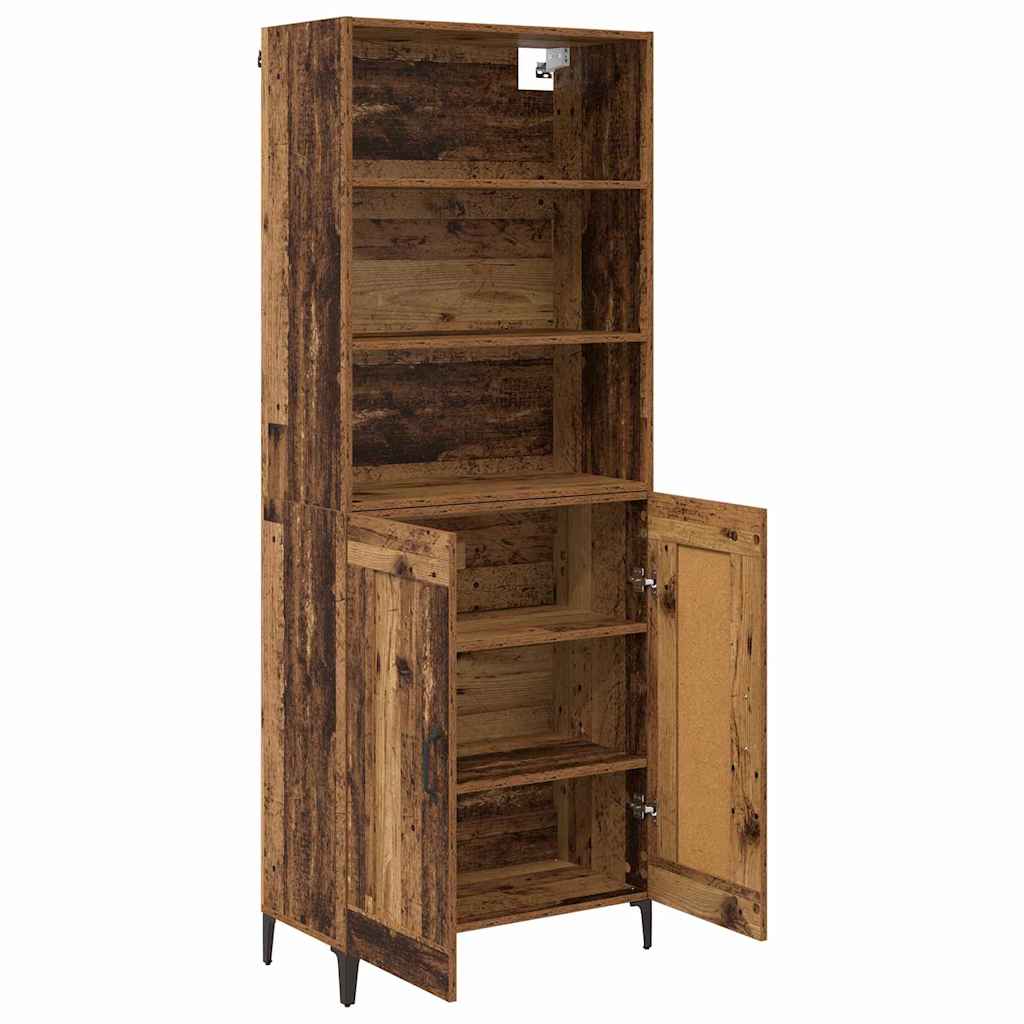 Highboard Set 2 pcs Reclaimed Wood Look Engineered Wood