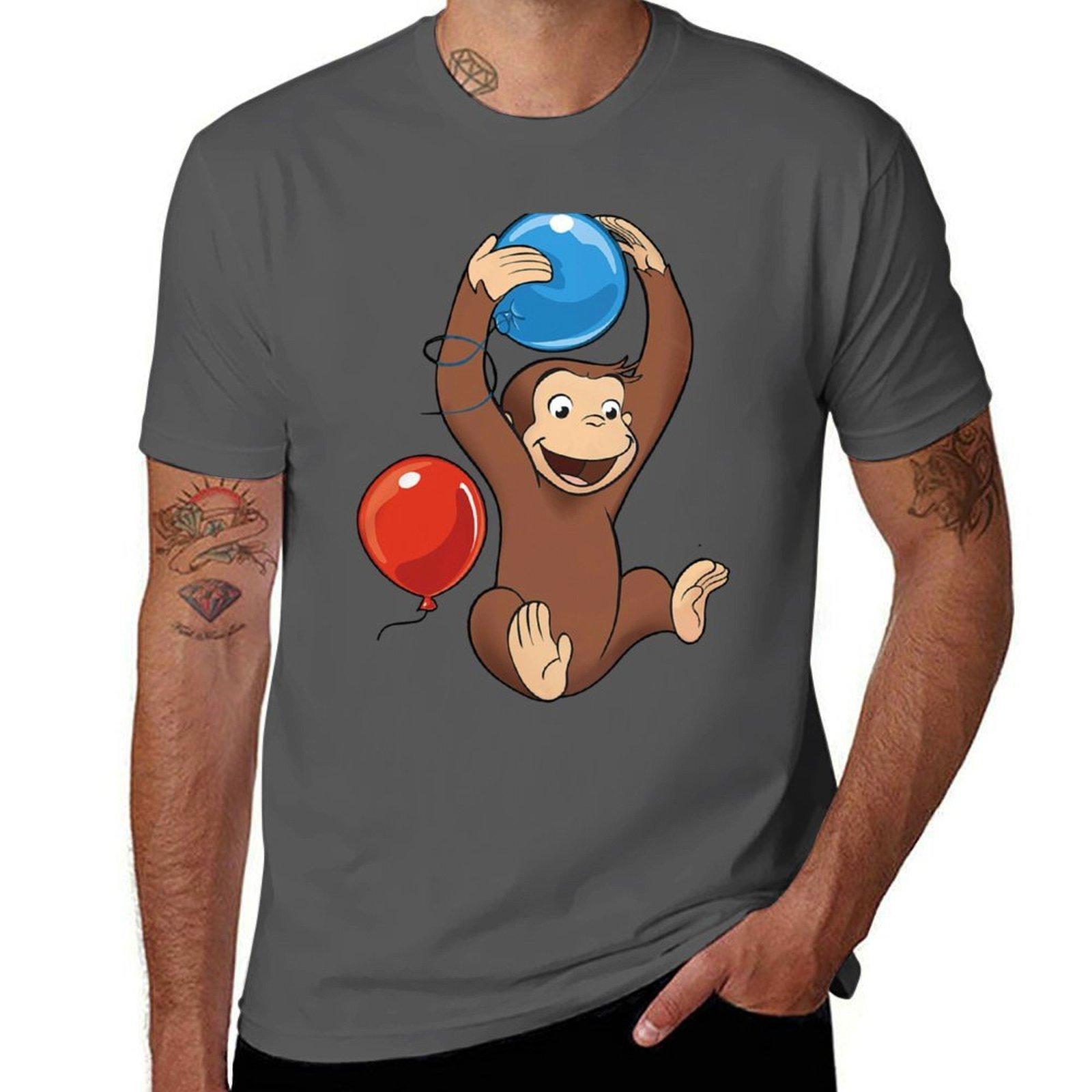 

Curious George T-Shirt essential t shirt funny t shirts cotton T-Shirt 4XL