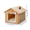 HouseShaped Pet Bed Detachable House with Removable Cushion Cozy for Cat Owners, Living