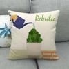 The Pattern Of The Watering Cactus Digital Printing Short Plush Pillow Covers For Car Sofa Office Cushion Cover Home Goods