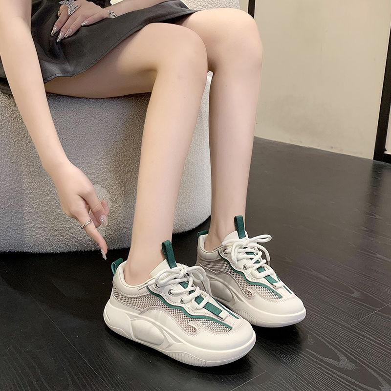Fashion Trends 2025 Women's Mesh Breathable Dad Shoes Aesthetic Casual Y2k Korean Fashion Summer High On Platform Sports Ladies Footwear