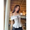 French Romantic One-shoulder T-shirt for Women Summer New Slim-fitting Short Bow Hot Girl Top Trendy
