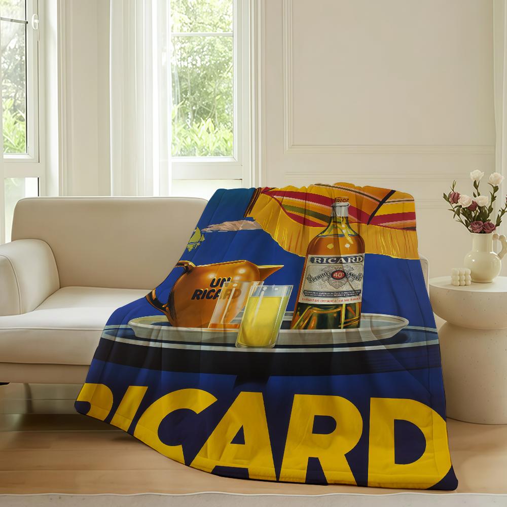 Fashion print R-RiCard Blanket For Sofa Office Bed Plane Travel Sleep Read Relax Camping Soft And Warm