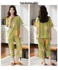 Aifen Teng Women's Summer Cotton Pajama Set: Short Sleeve Top & Three-Quarter Pants, Plus Size, All Cotton